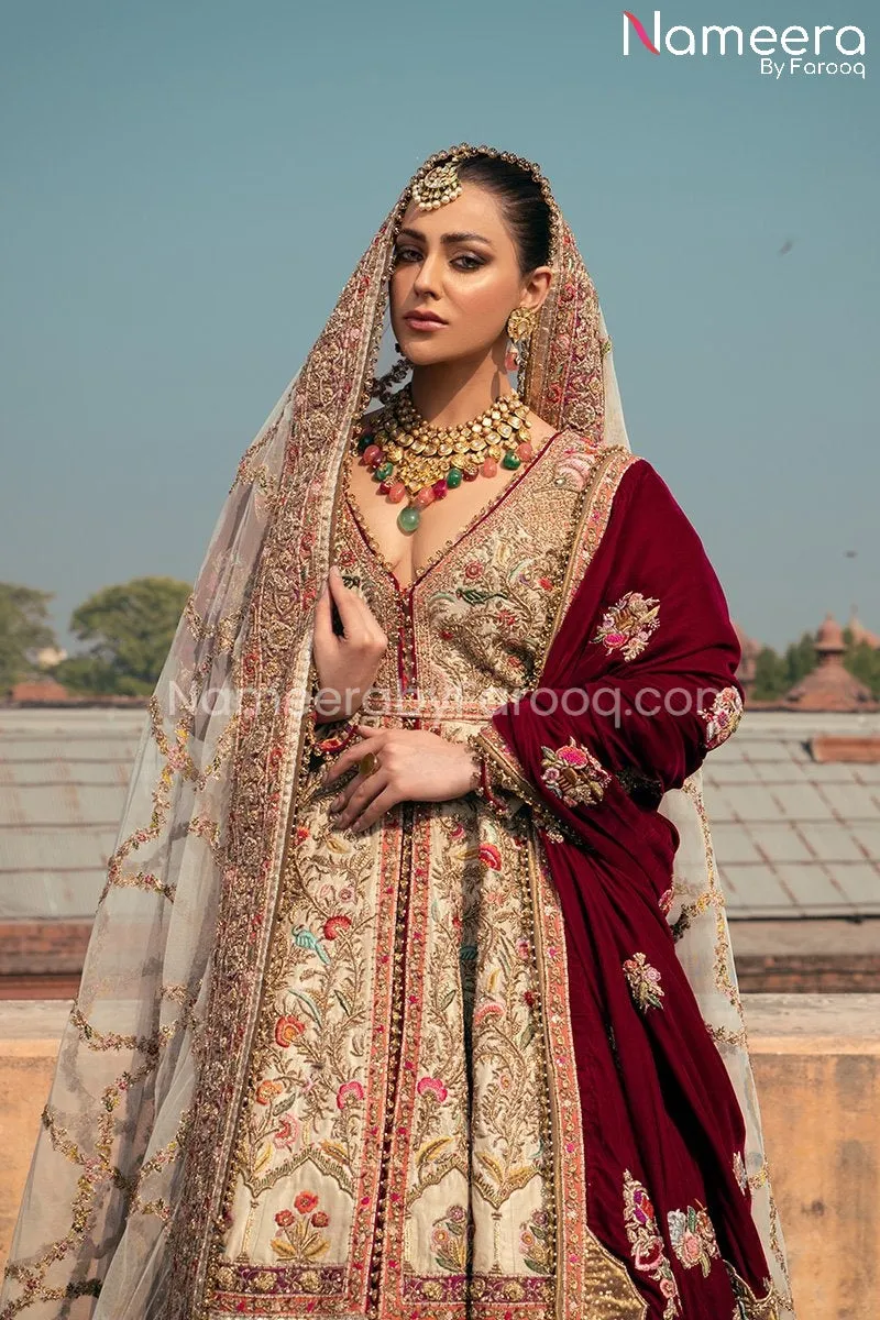 Bridal Silk Lehenga and Peplum Shirt Pakistani #BS167