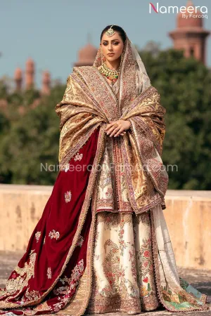 Bridal Silk Lehenga and Peplum Shirt Pakistani #BS167