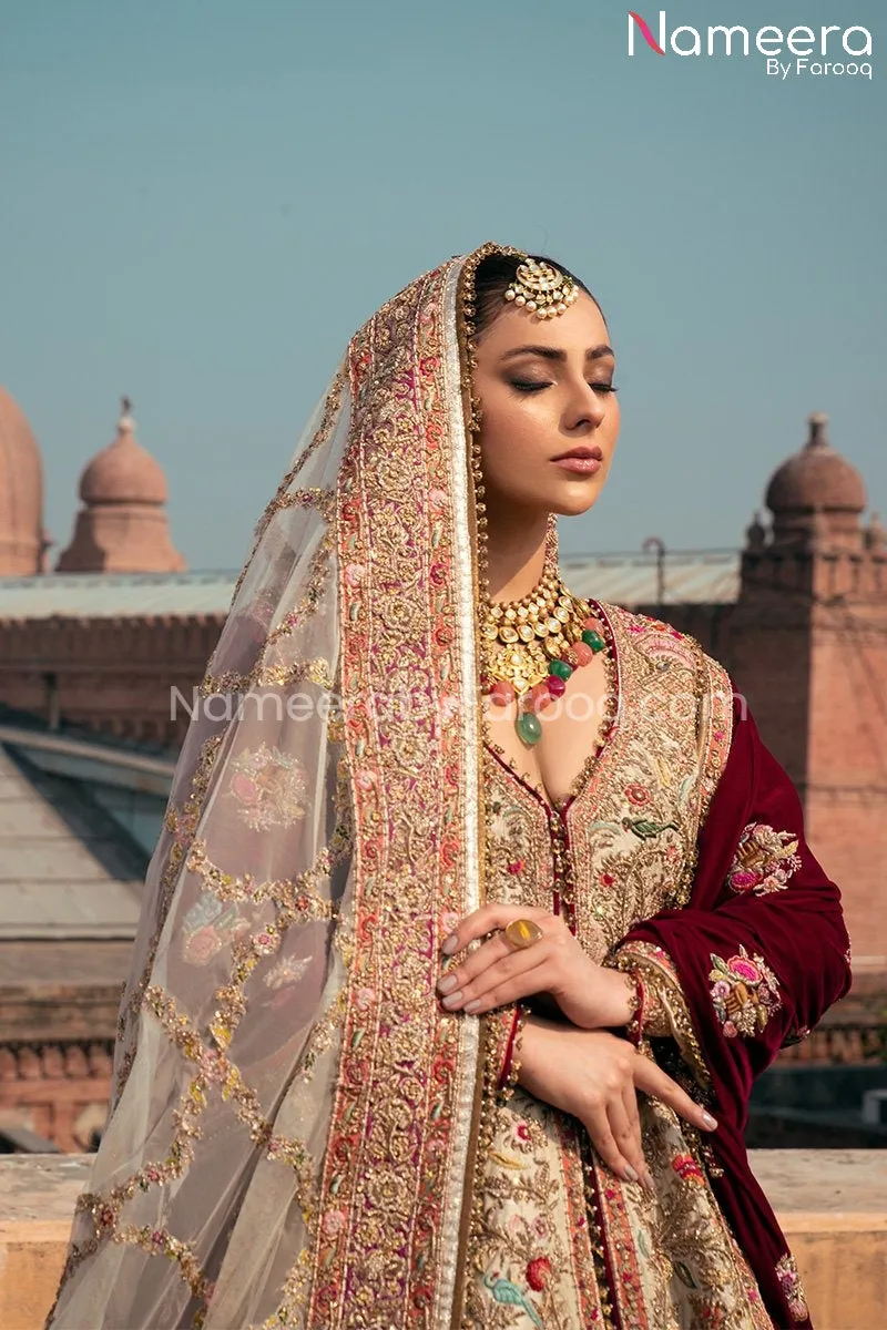 Bridal Silk Lehenga and Peplum Shirt Pakistani #BS167