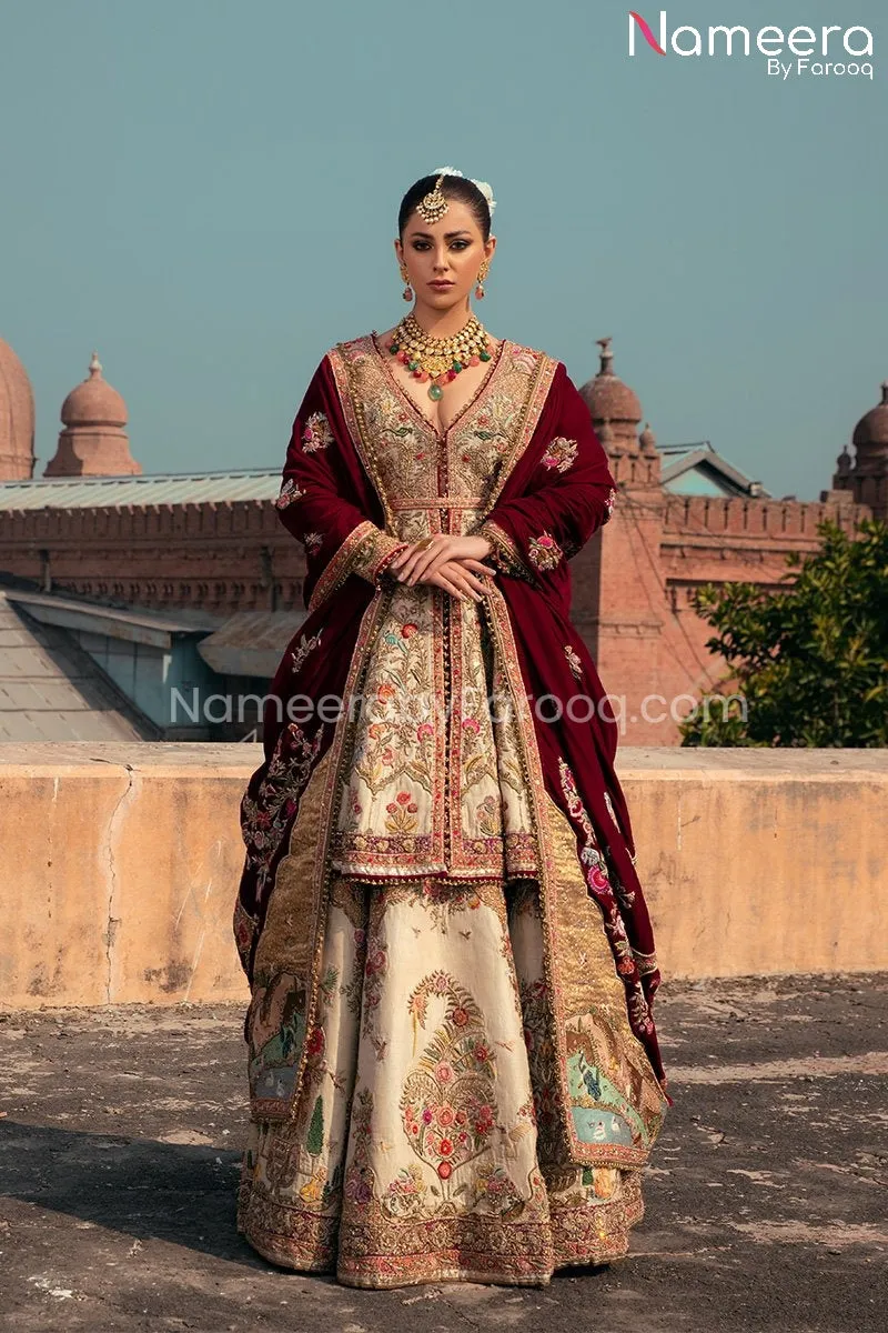 Bridal Silk Lehenga and Peplum Shirt Pakistani #BS167