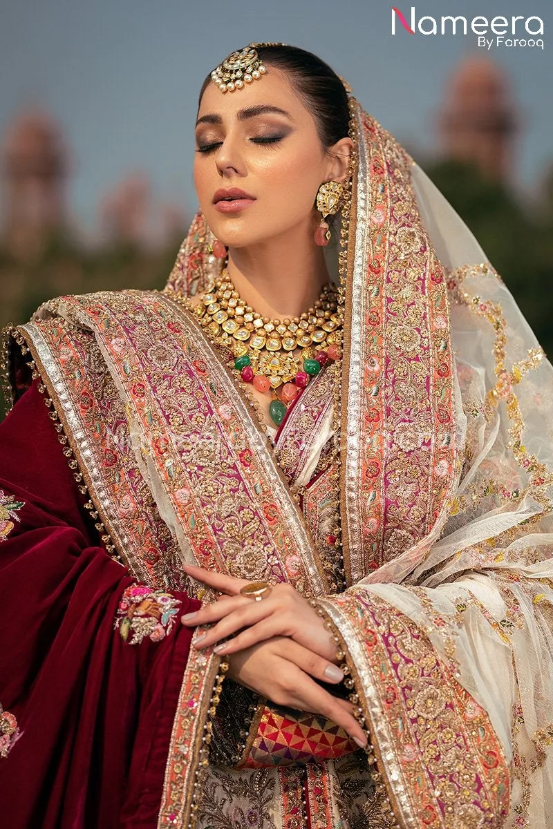 Bridal Silk Lehenga and Peplum Shirt Pakistani #BS167