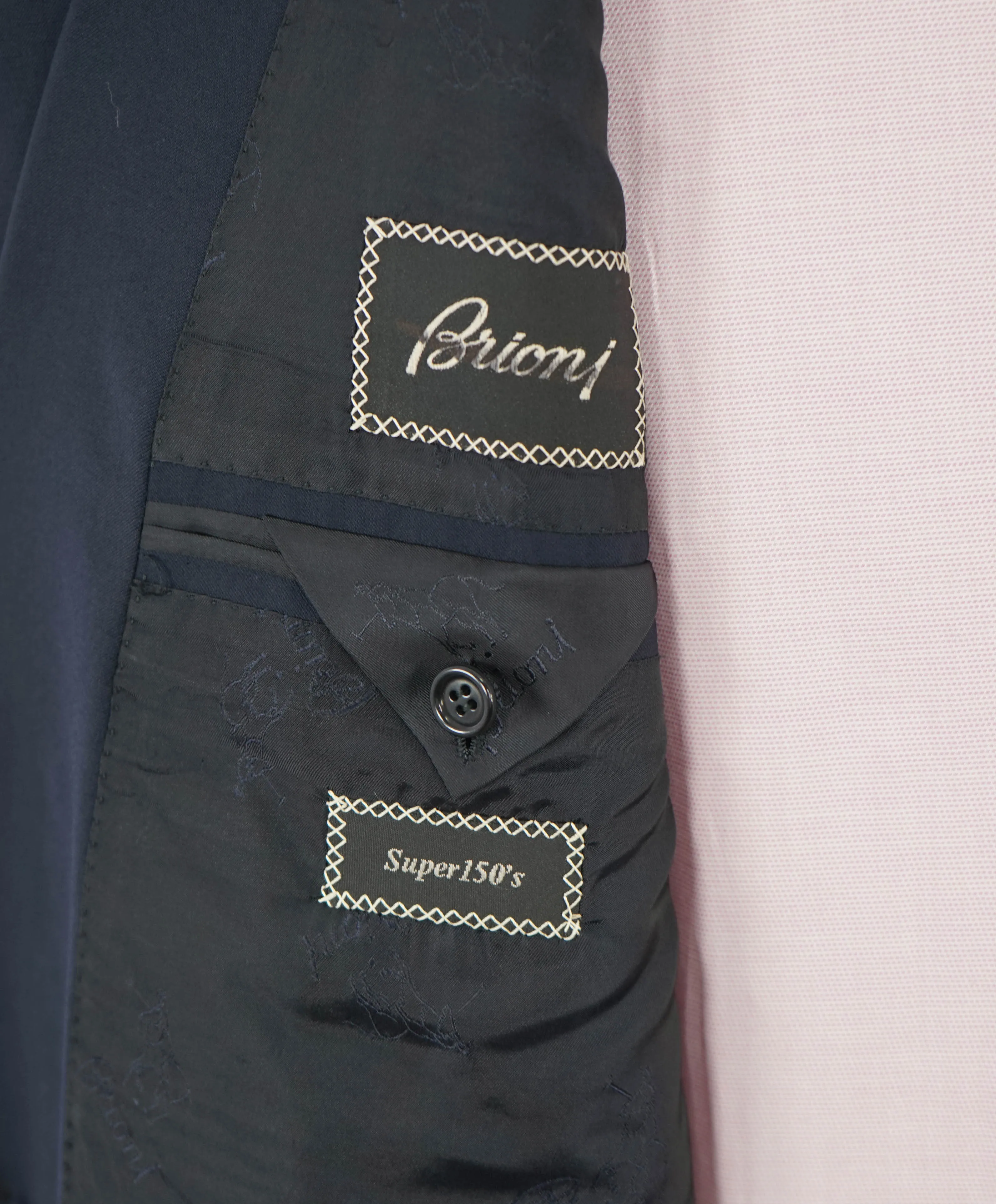 BRIONI - "FLAMINIO" Navy Blue HAND MADE IN ITALY Double Breasted Suit- 50R US