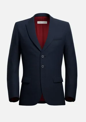 Broadway Navy Microcheck Jacket