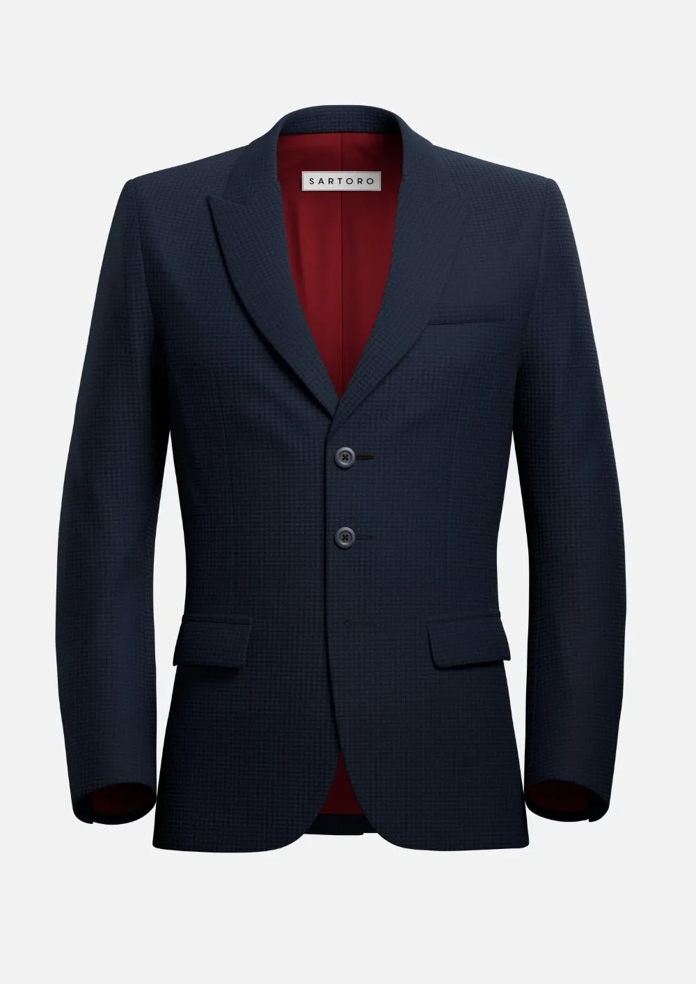 Broadway Navy Microcheck Jacket