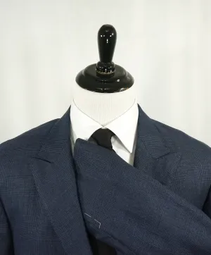 BRUNELLO CUCINELLI - Bold Blue Plaid Wool/Linen/Silk Blazer - 48R