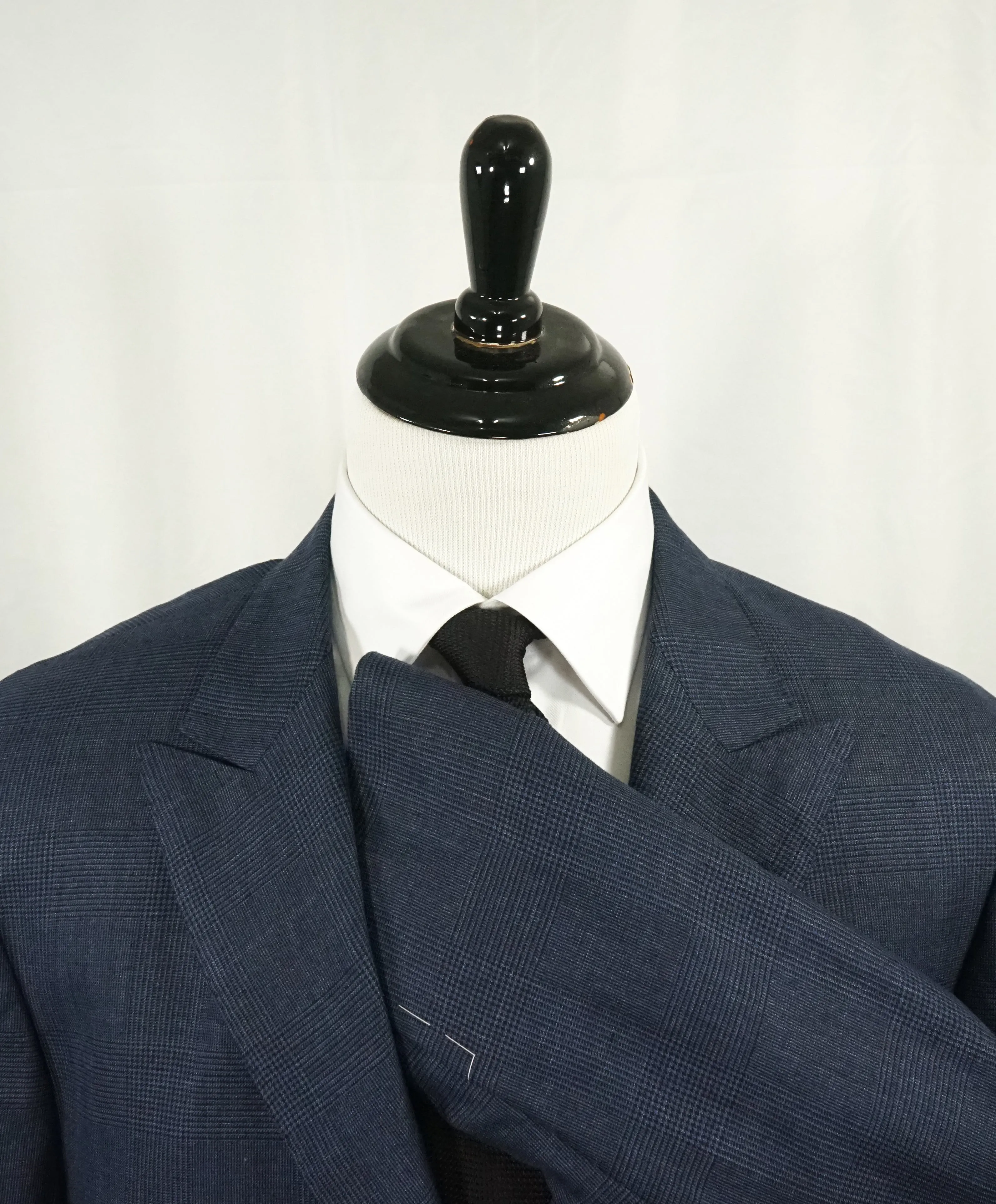 BRUNELLO CUCINELLI - Bold Blue Plaid Wool/Linen/Silk Blazer - 48R