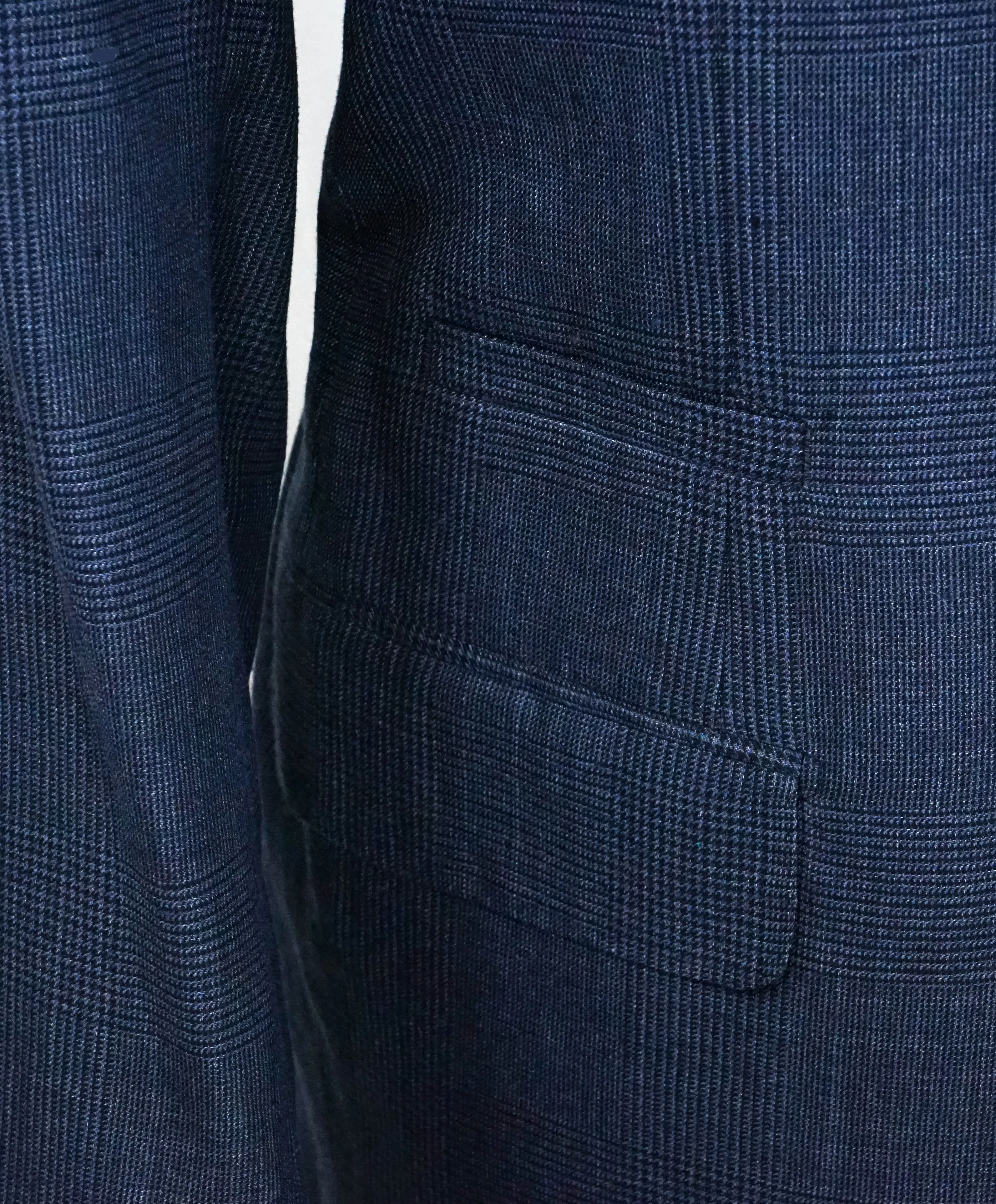 BRUNELLO CUCINELLI - Bold Blue Plaid Wool/Linen/Silk Blazer - 48R