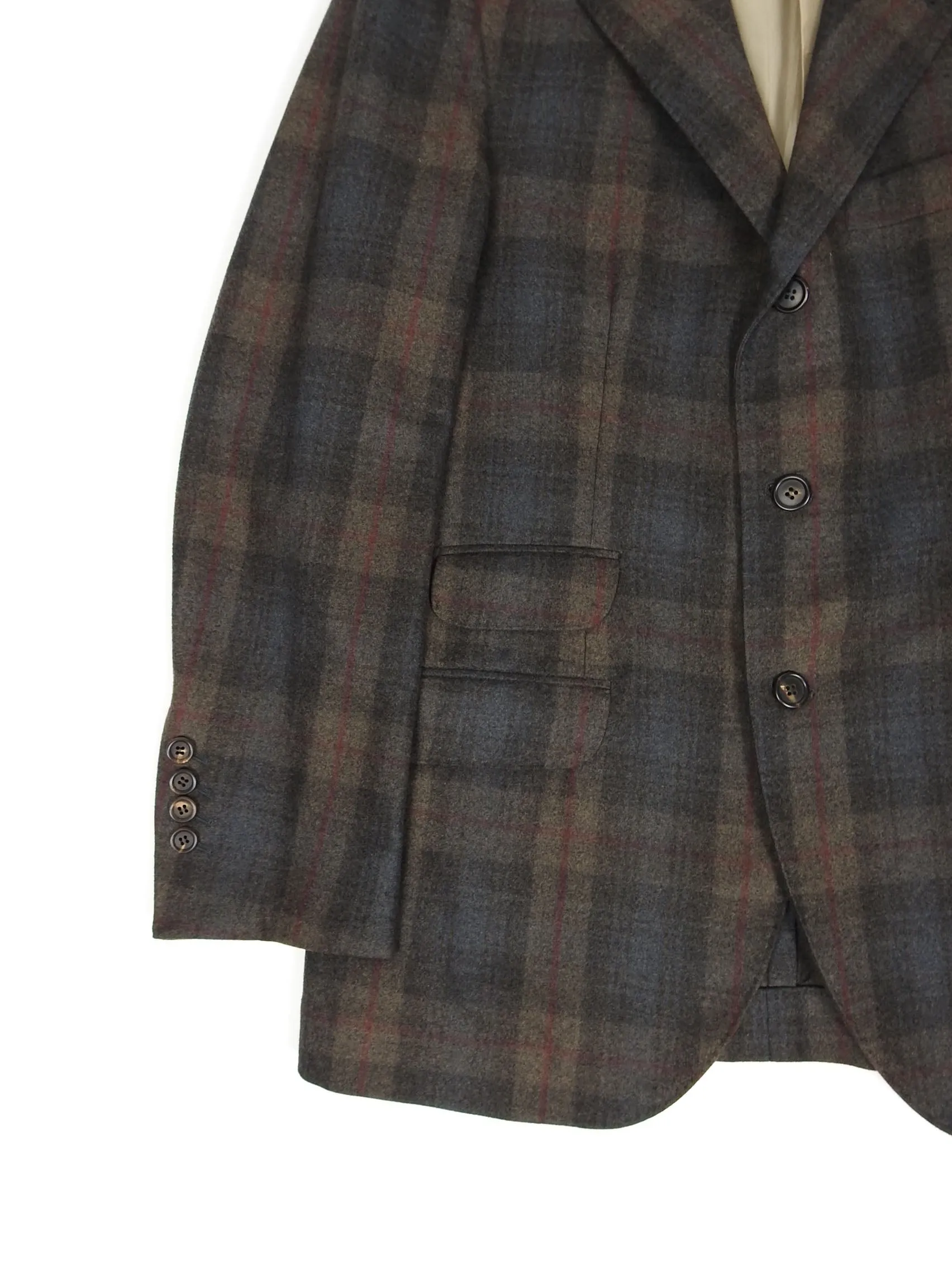 Brunello Cucinelli Brown Check Blazer Size 50
