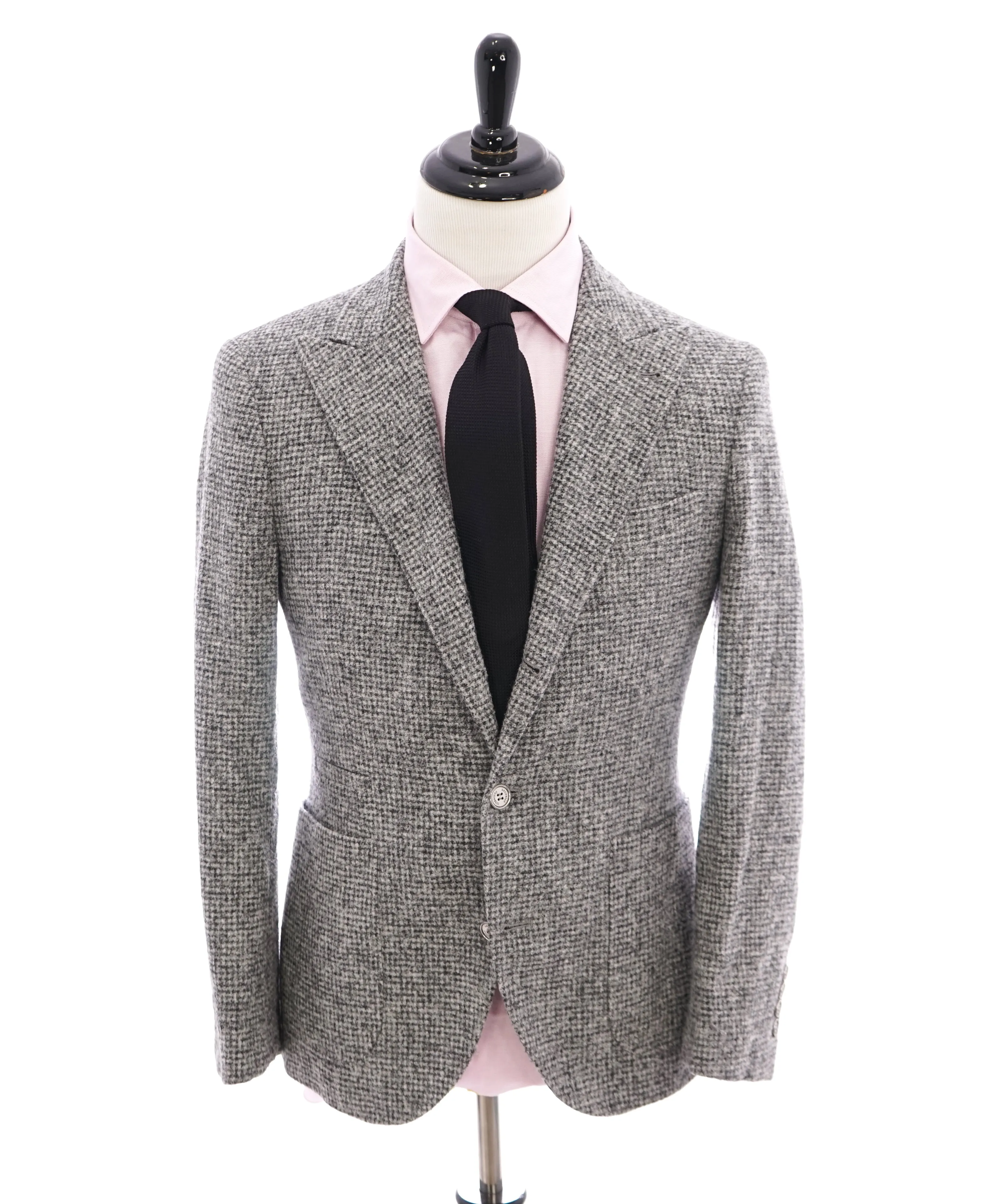 BRUNELLO CUCINELLI - CASHMERE / ALPACA Blend Wool Gray Check Blazer- 36R