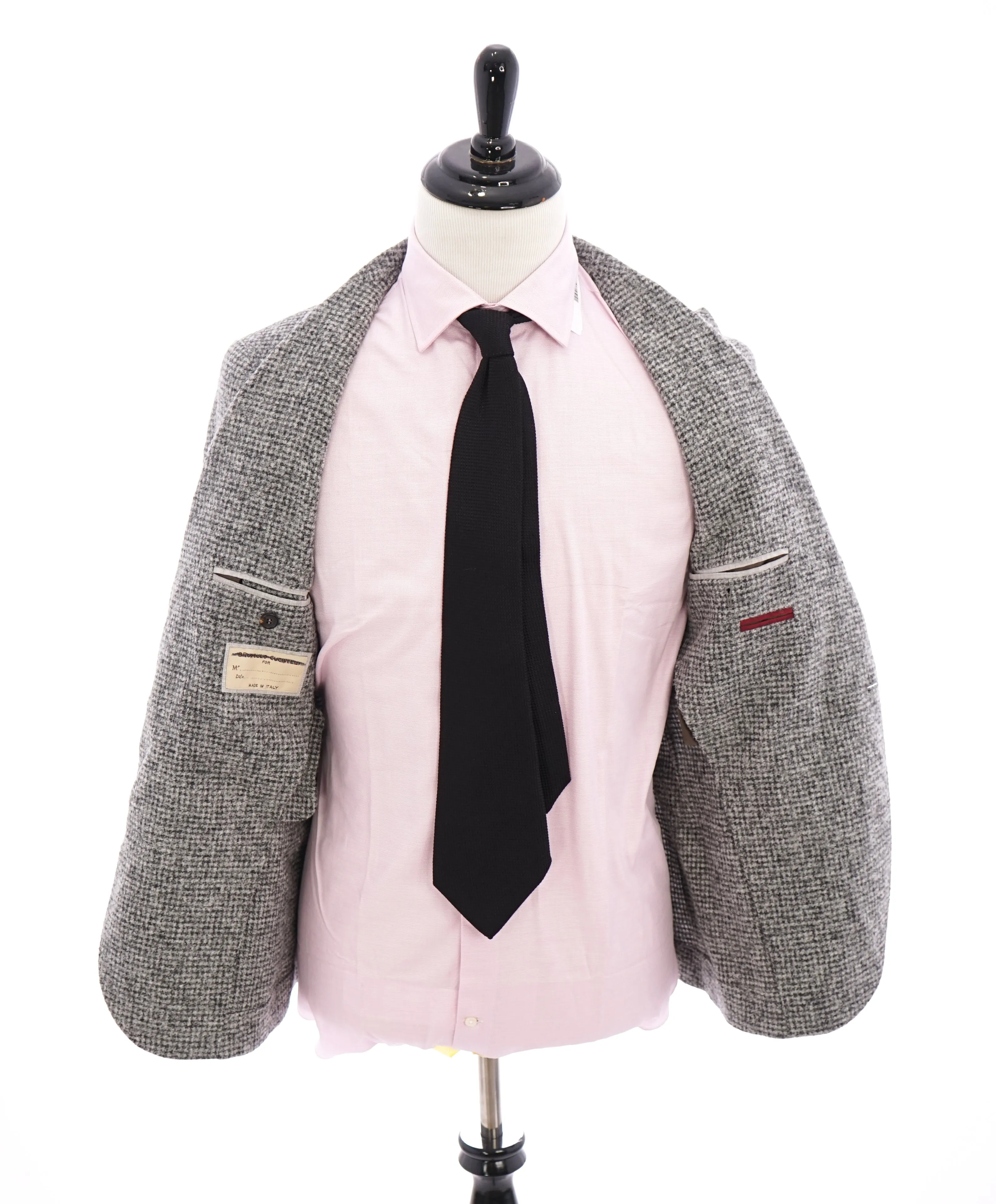 BRUNELLO CUCINELLI - CASHMERE / ALPACA Blend Wool Gray Check Blazer- 36R