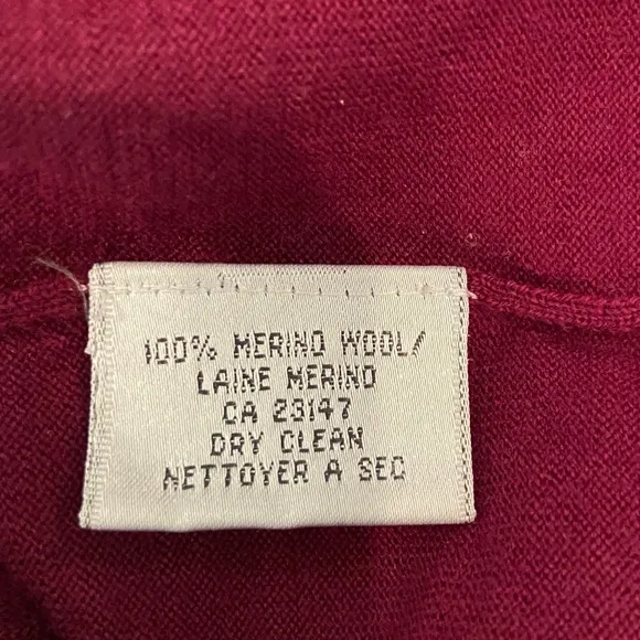 Burgundy merino wool sweater. Talbots.