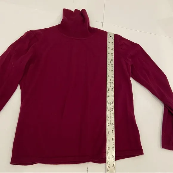 Burgundy merino wool sweater. Talbots.