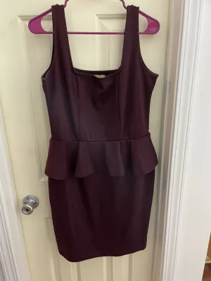 Burgundy Peplum Dress