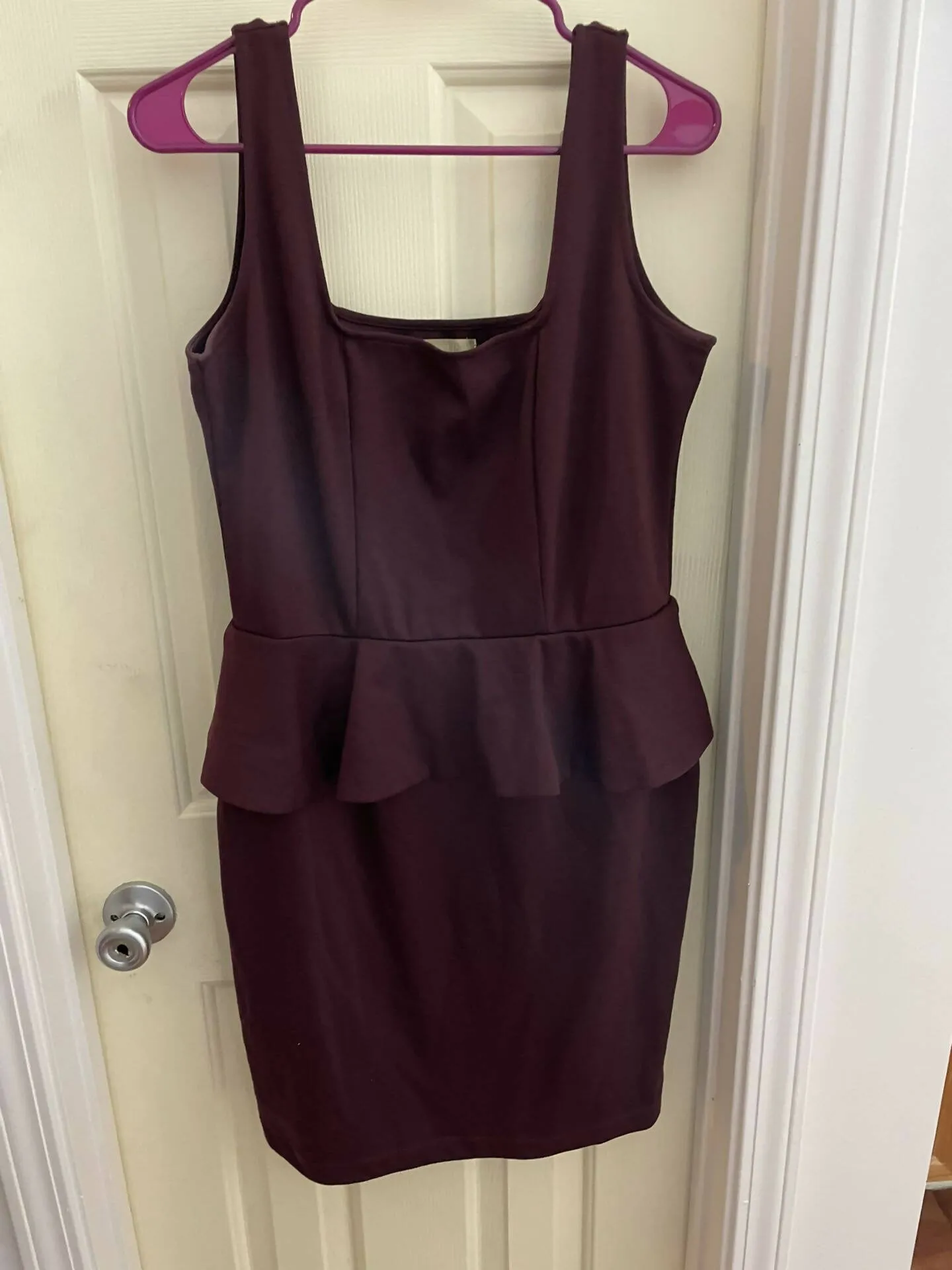 Burgundy Peplum Dress
