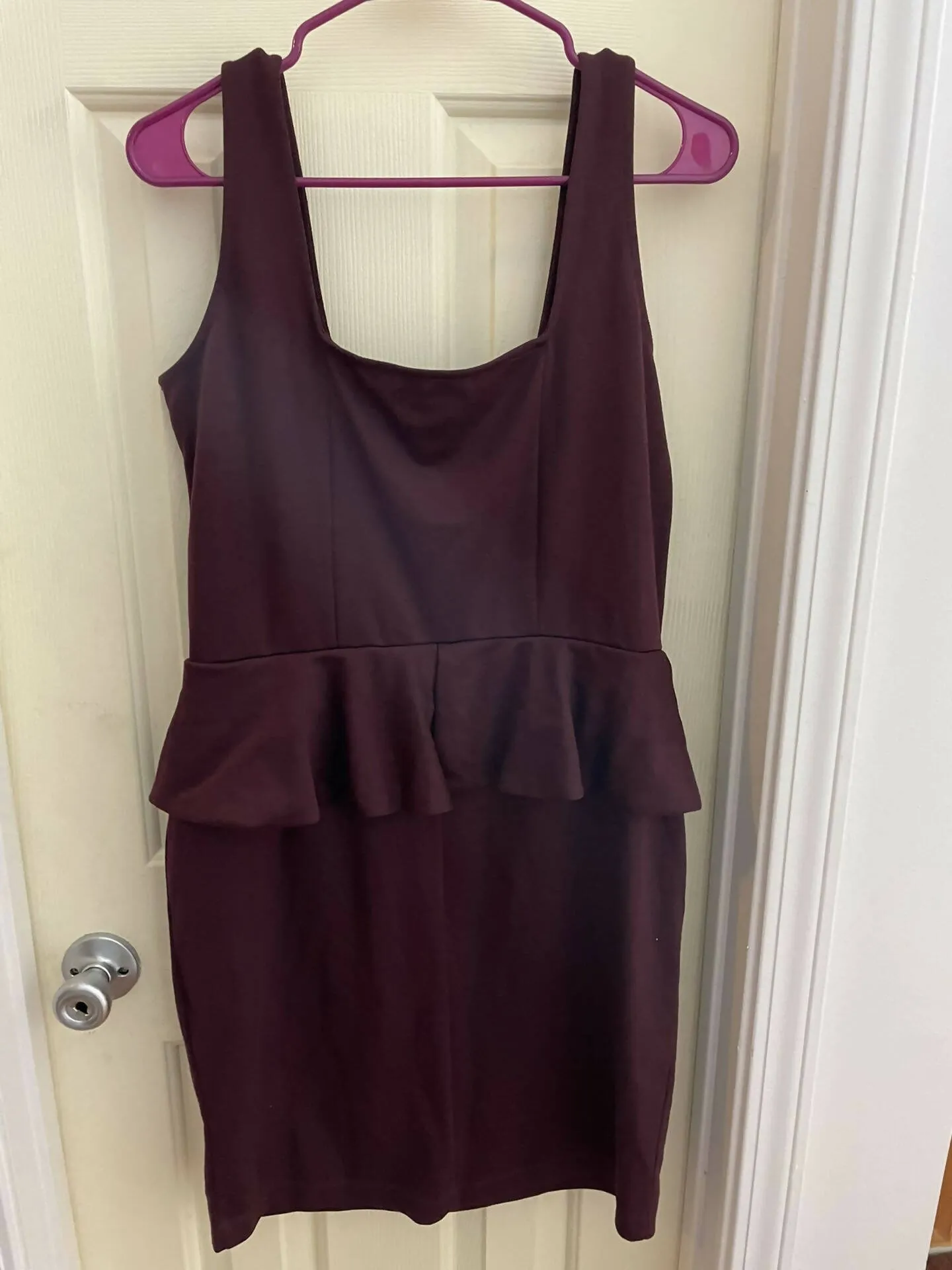 Burgundy Peplum Dress