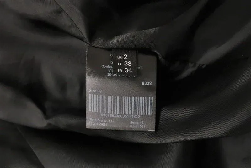 CALVIN KLEIN 205W39NYC Blazer Black Wool Twill Size 2 One-Button Jacket