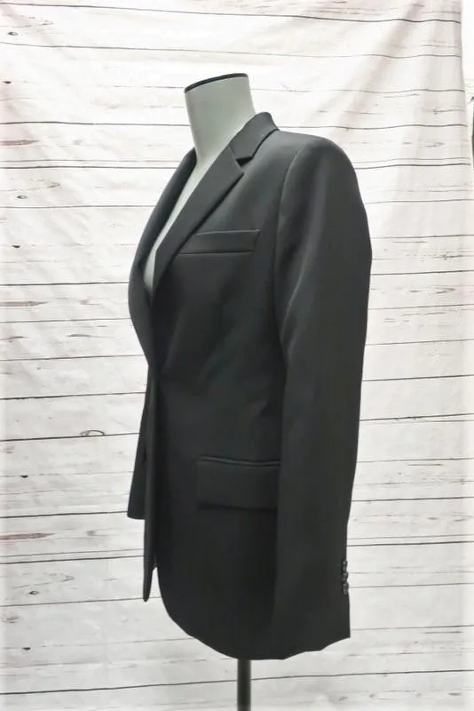 CALVIN KLEIN 205W39NYC Blazer Black Wool Twill Size 2 One-Button Jacket