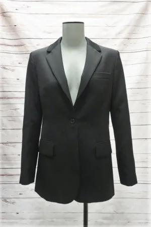 CALVIN KLEIN 205W39NYC Blazer Black Wool Twill Size 2 One-Button Jacket