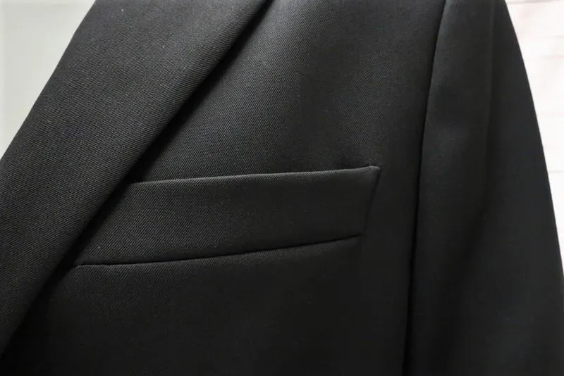 CALVIN KLEIN 205W39NYC Blazer Black Wool Twill Size 2 One-Button Jacket
