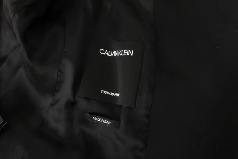 CALVIN KLEIN 205W39NYC Blazer Black Wool Twill Size 2 One-Button Jacket
