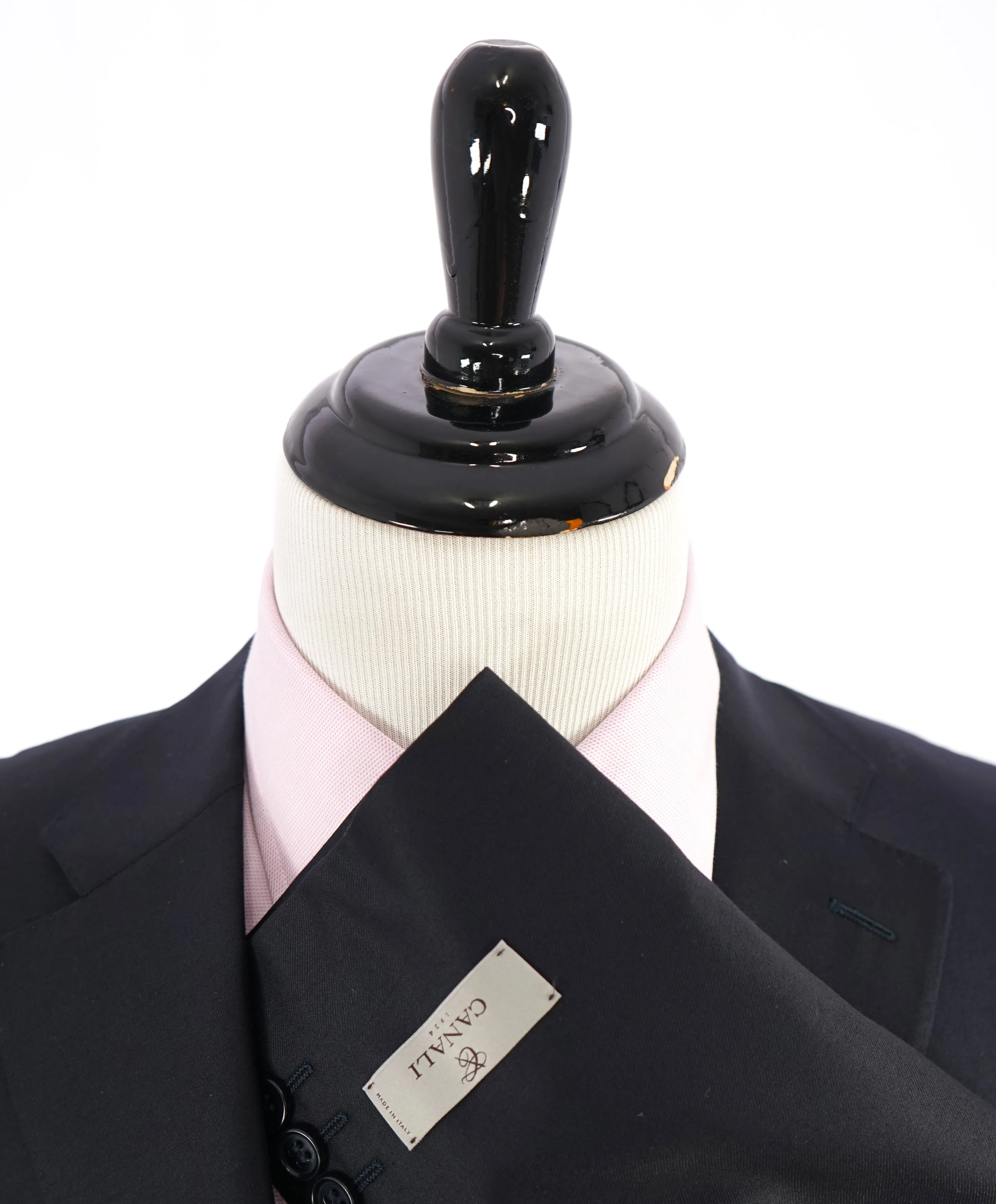 CANALI - *CLOSET STAPLE*  Solid Navy Blue Notch Lapel Suit - 40R