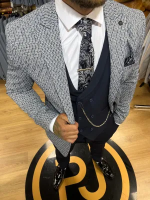 Cantona - Navy 3 Piece Suit
