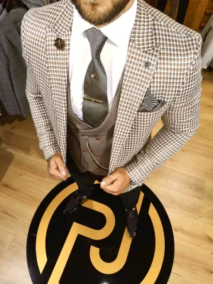 Carson - Tan 3 Piece Suit