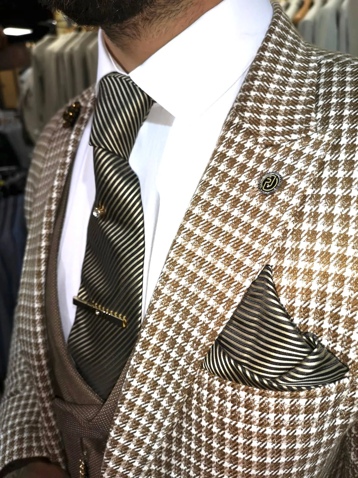 Carson - Tan 3 Piece Suit
