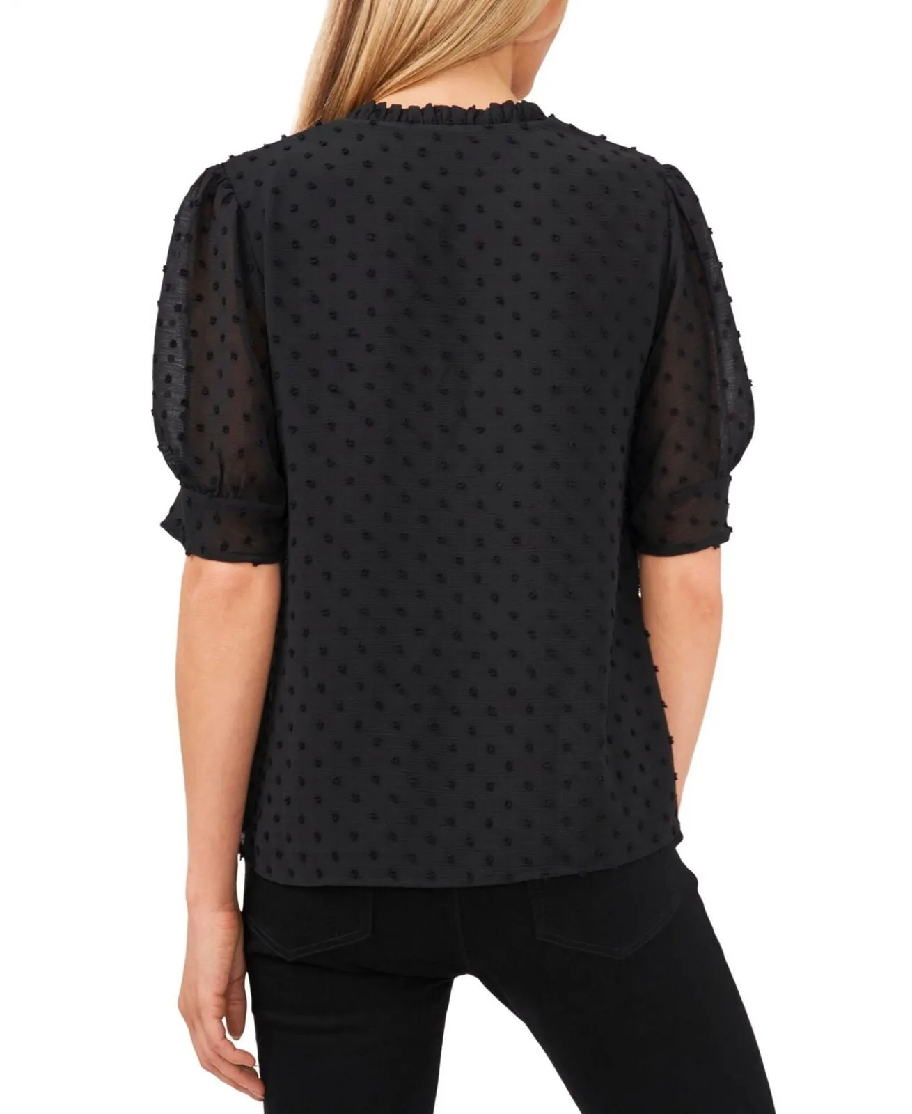 Cece Womnes Bow-Front Textured Blouse 7061089