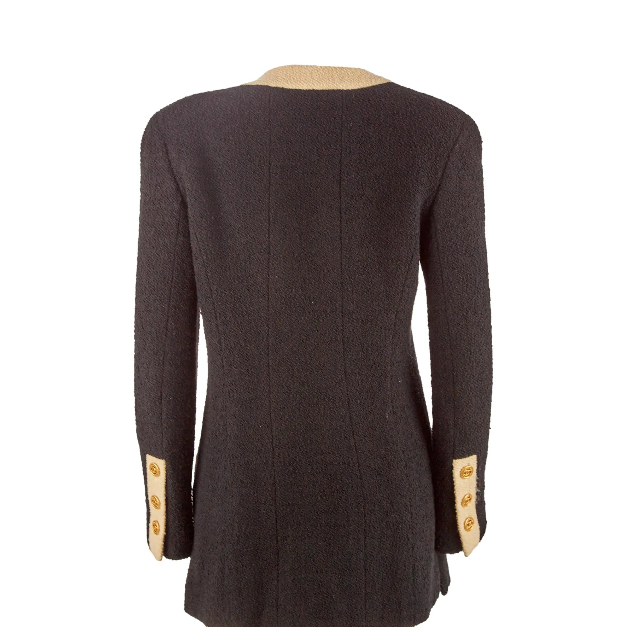 Chanel Black Logo Button Blazer