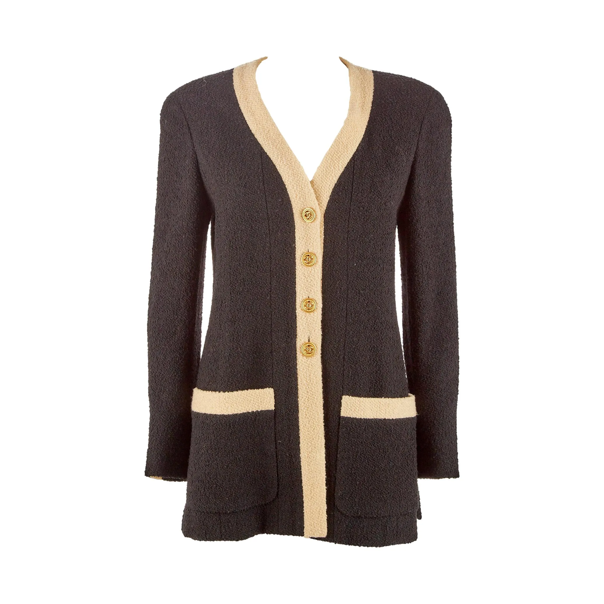 Chanel Black Logo Button Blazer