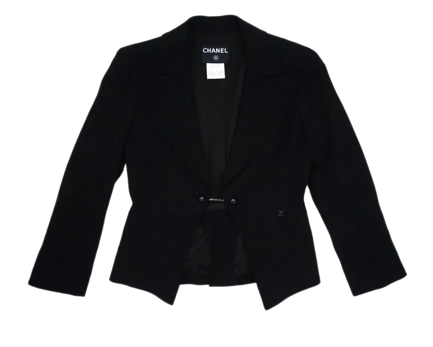 Chanel Vintage Black Wool Blazer