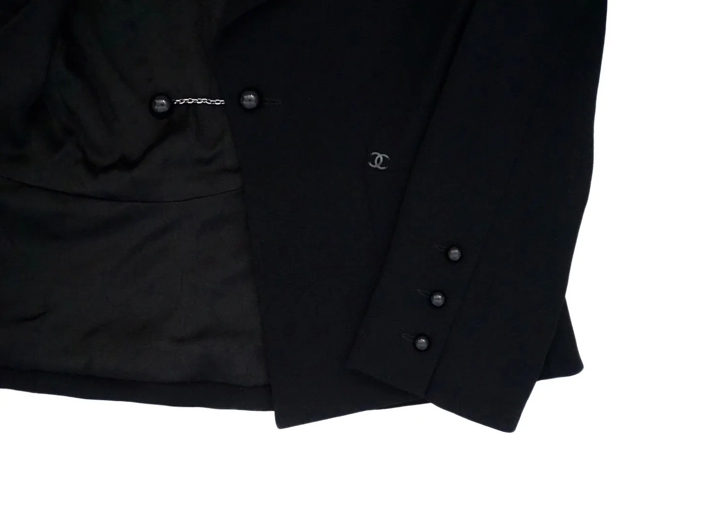 Chanel Vintage Black Wool Blazer