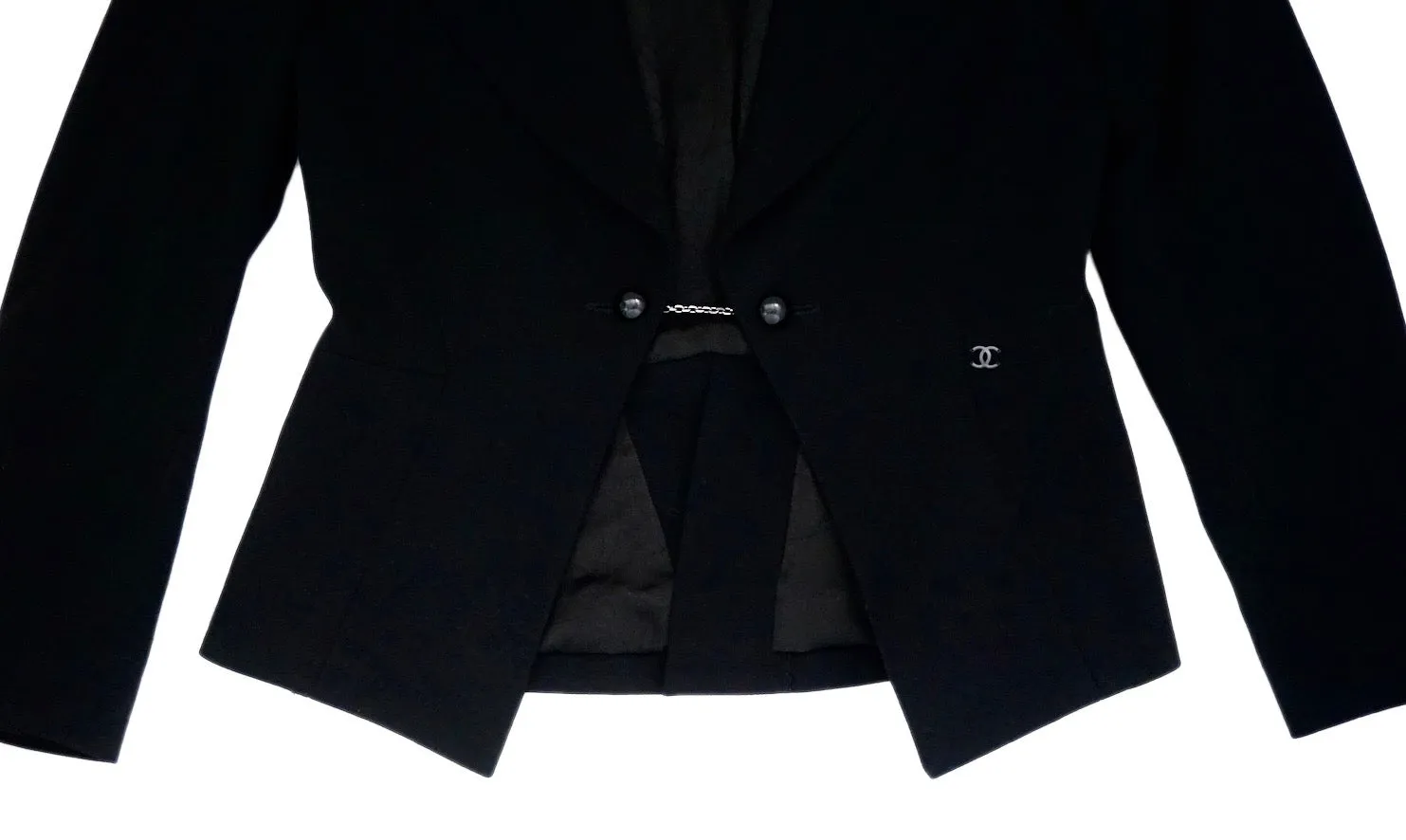 Chanel Vintage Black Wool Blazer
