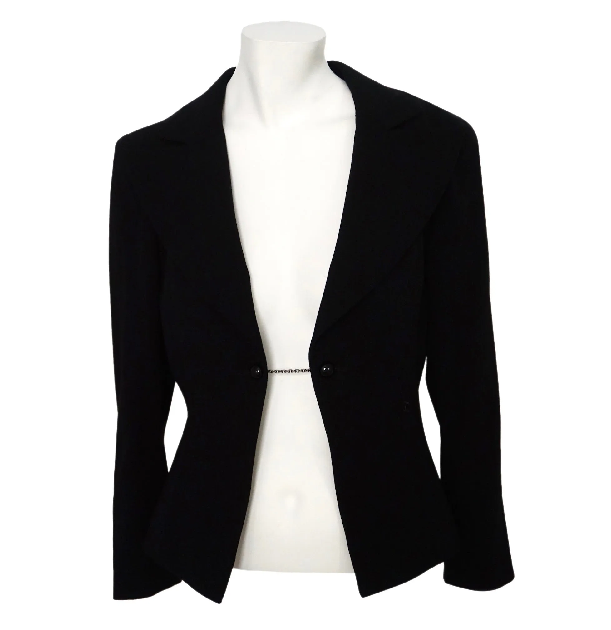 Chanel Vintage Black Wool Blazer