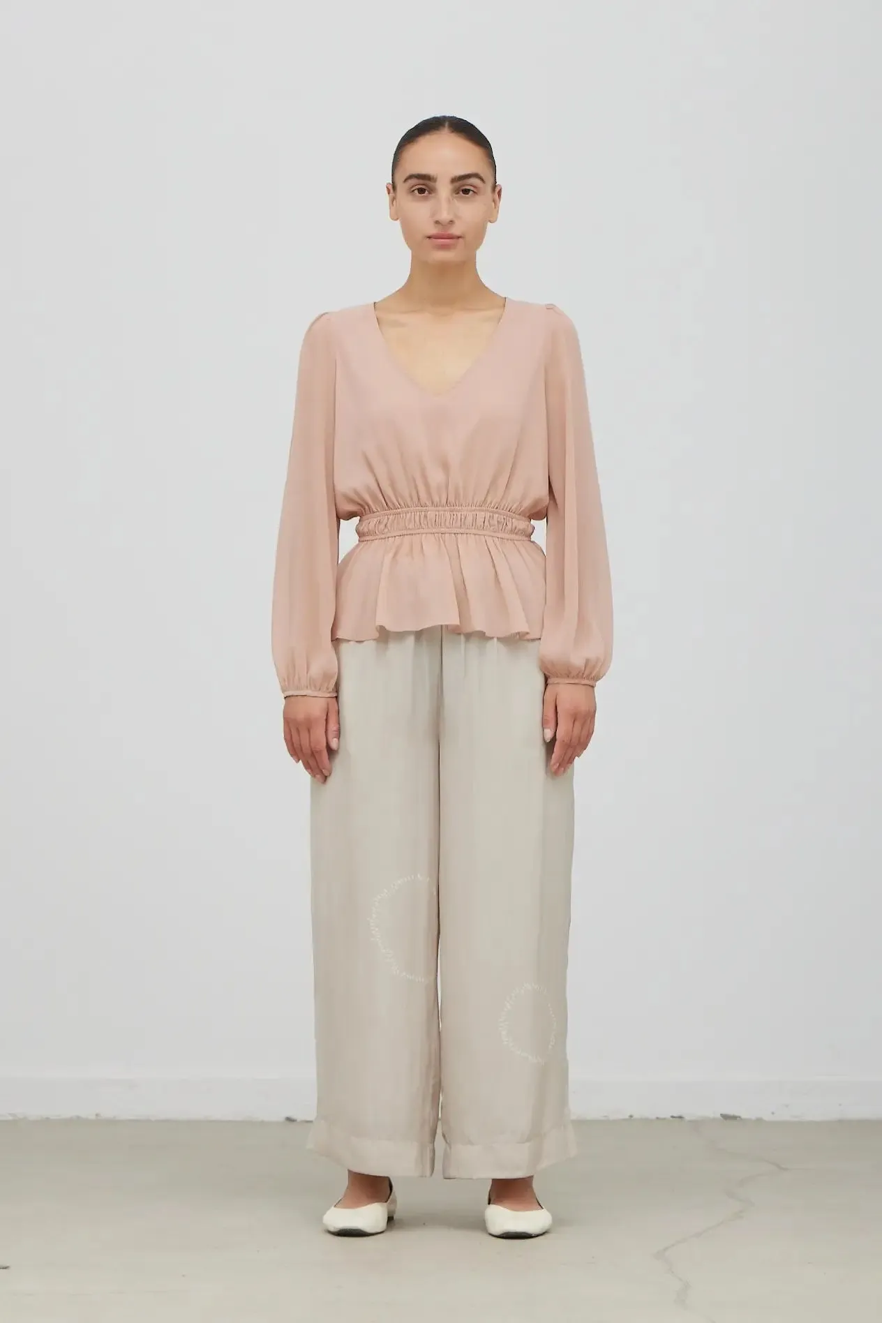 Chiffon Peplum Blouse