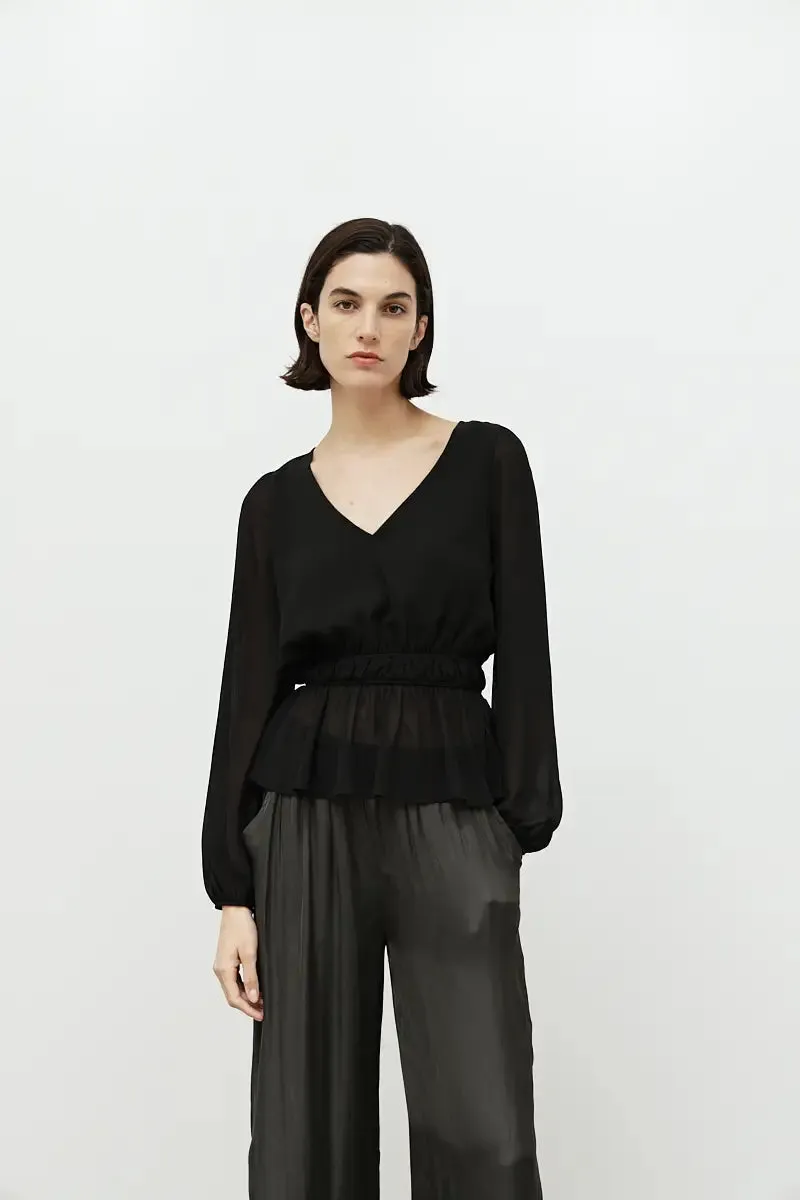 Chiffon Peplum Blouse