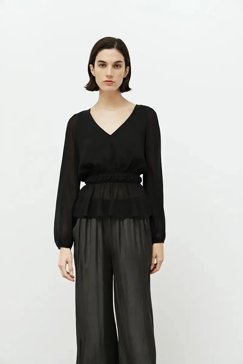 Chiffon Peplum Blouse