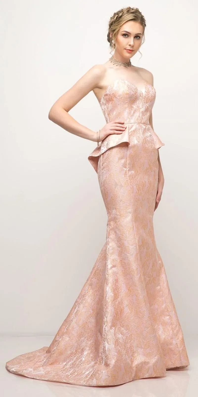 Cinderella Divine 13312 Strapless Long Mermaid Formal Dress
