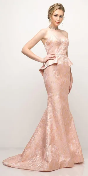 Cinderella Divine 13312 Strapless Long Mermaid Formal Dress