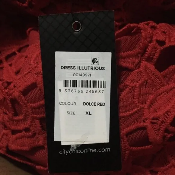 City chic dulce red dress Illustrious 22 XL NEW NWT