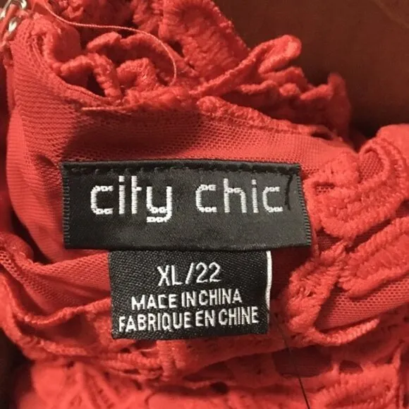 City chic dulce red dress Illustrious 22 XL NEW NWT