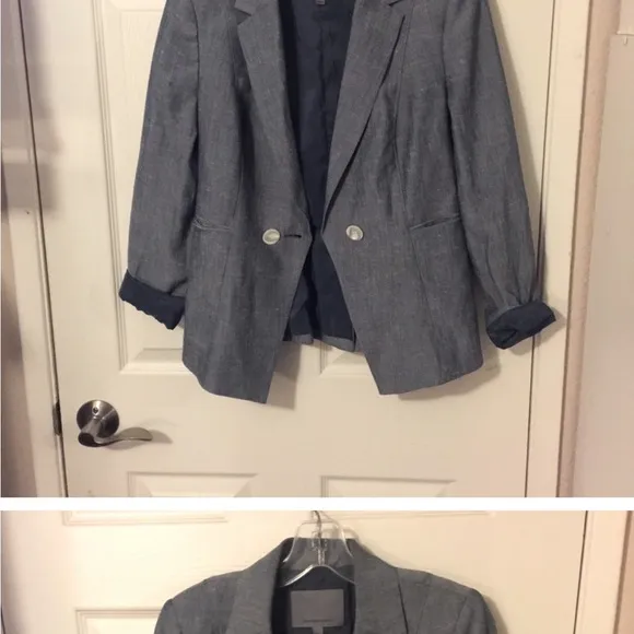 Classiques Entier Double Breasted Fitted Blazer Jacket Sz S
