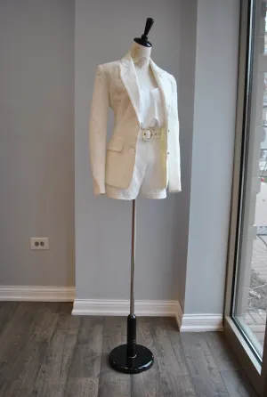 CLEARANCE - OFF WHITE LACE SET OF A BLAZER AND SHORTS