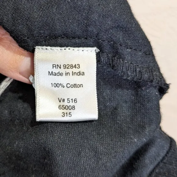 Coldwater Creek Corduroy Black Skirt Size 6 P Floral Print A-Line Knee Length
