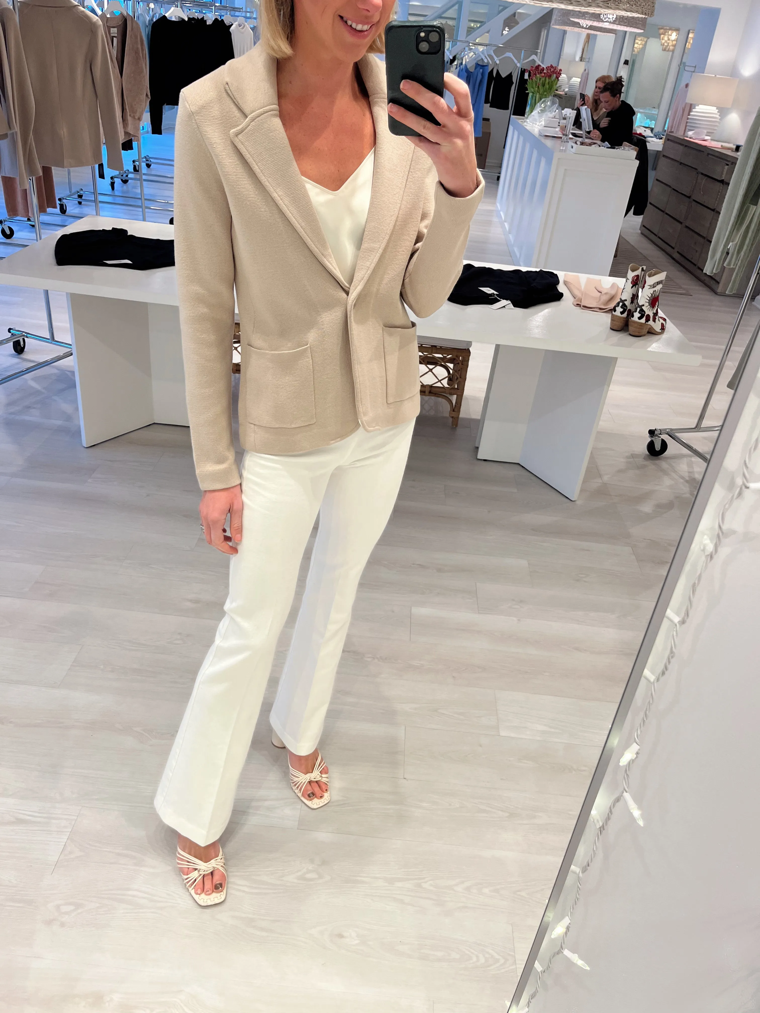 Cotton Blend Fitted Blazer