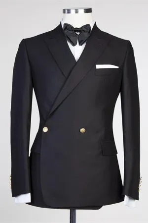 Custom design Black Peaked Lapel New in Men Marriage Suits