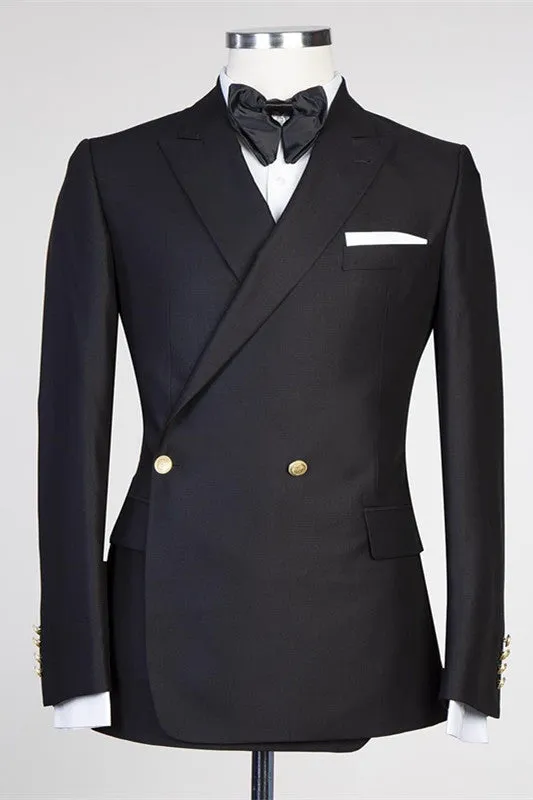 Custom design Black Peaked Lapel New in Men Marriage Suits