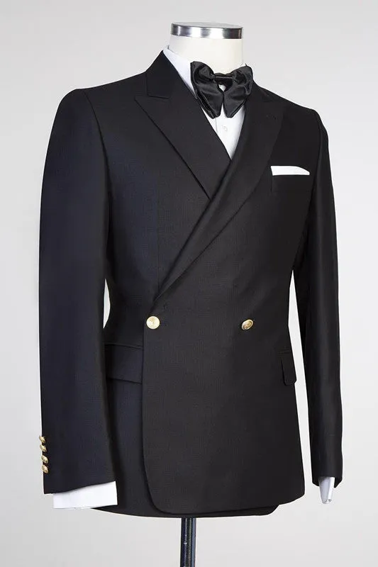 Custom design Black Peaked Lapel New in Men Marriage Suits