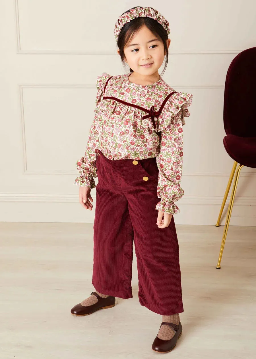 Daphne Floral Long Sleeve Blouse in Pink (12mths-10yrs)